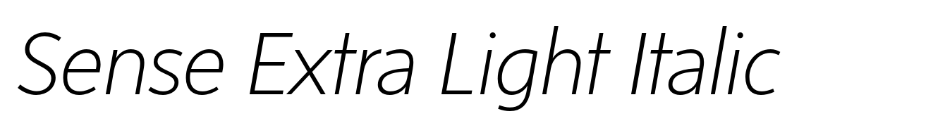 Sense Extra Light Italic